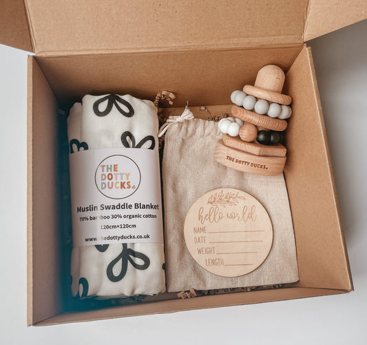 Black & White Hello World Gift Box