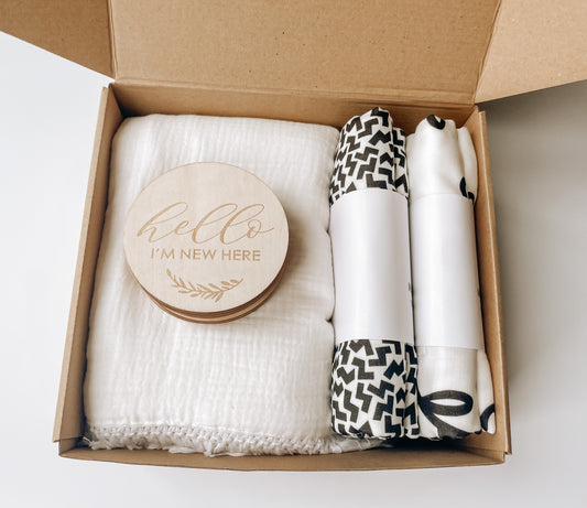 Welcome Little One Monochrome Gift Box