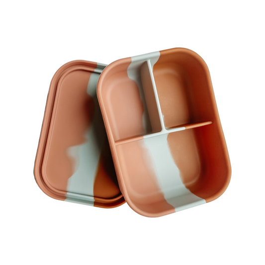 Silicone Bento Box • Peach Tie Dye