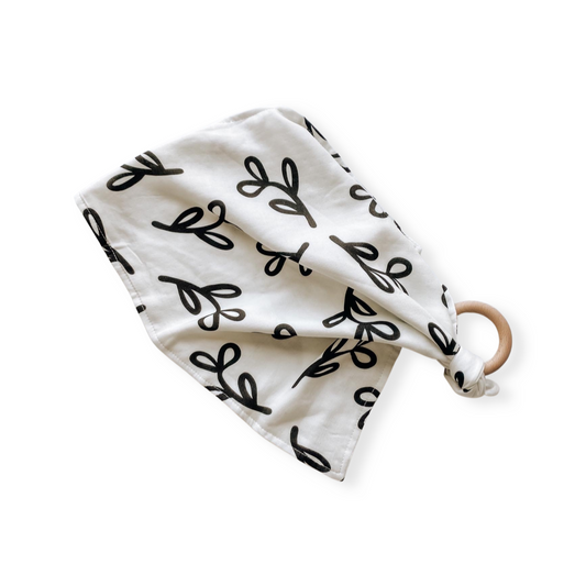 Comforter with teething ring • Plant Print