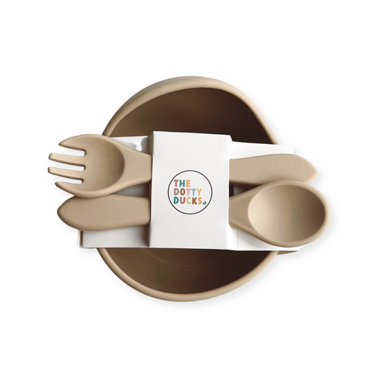 Bowl, Spoon & Fork Set • Sand